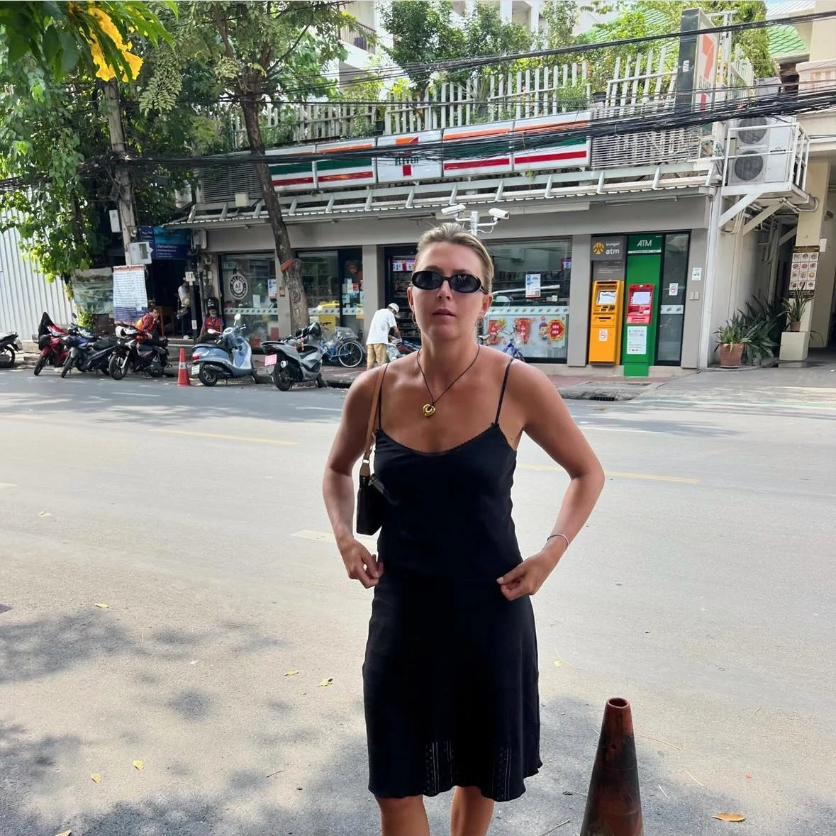 COUCOU The Midi Slip dress Black and White